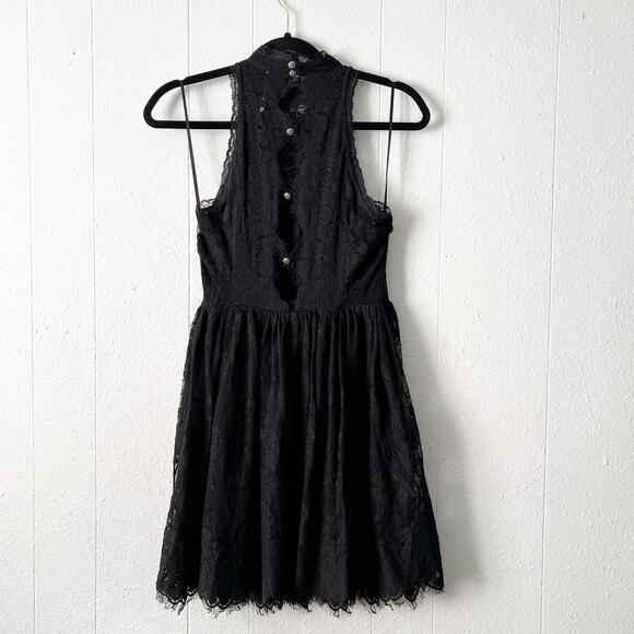 Free People Womens Mini Dress 2 Lace Witchy Fairygoth Whimsigoth Party Cocktail - Picture 9 of 16